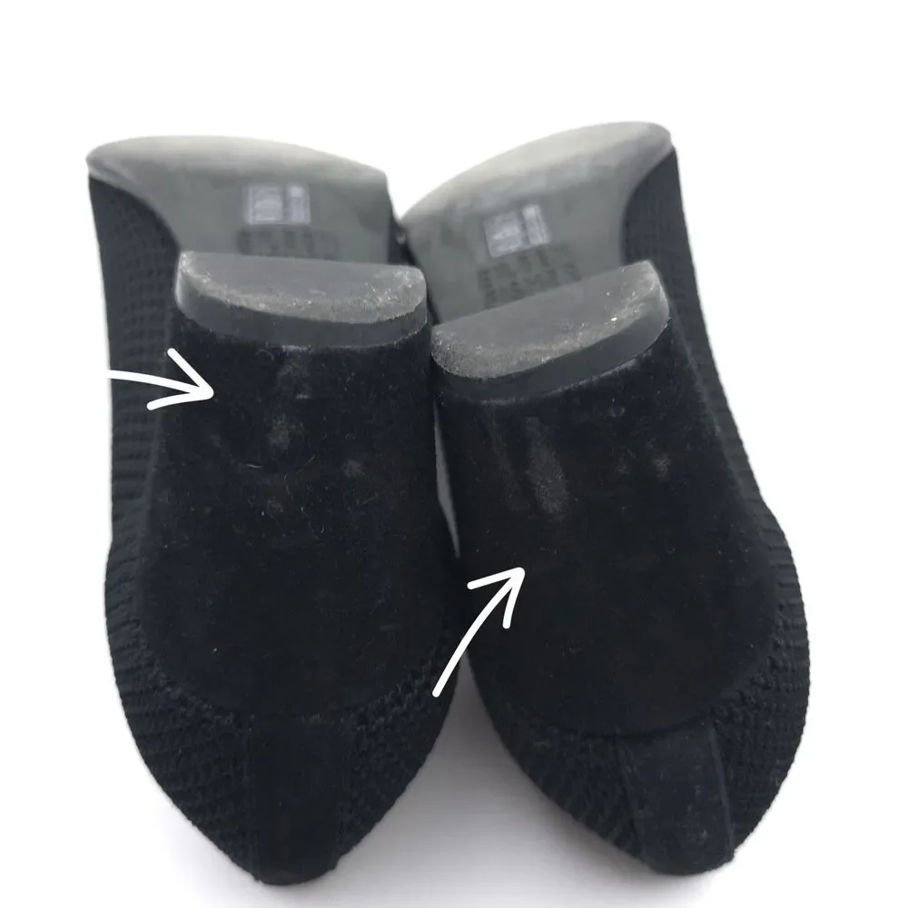 EILEEN FISHER Black‎ Knit Pumps Heels Comfort Shoes US 8 EU 39 UK 5.5 LEATHER